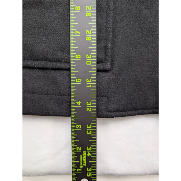 GUESS Wool Mens Peacoat Large Black Business Winter Coat - Picture 5 of 6